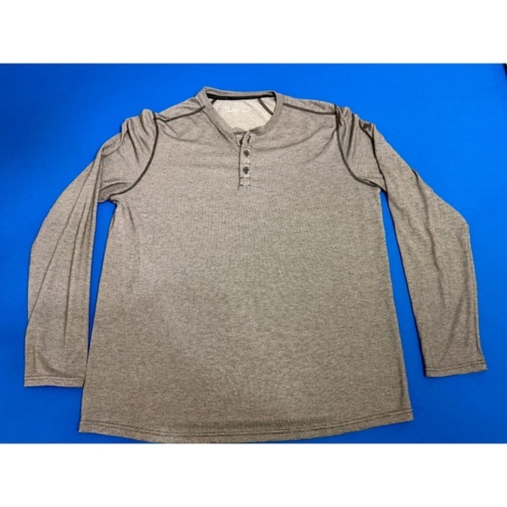 Under‎ Armour Threadborne Henley Men's Large Gray HeatGear Waffle Knit